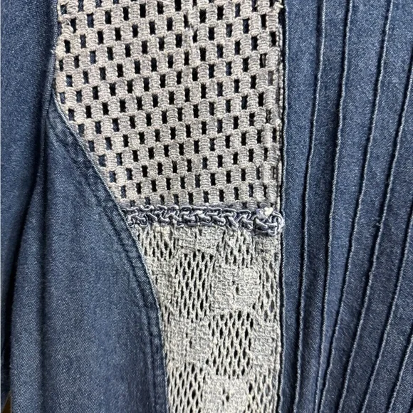 Vintage Styleworks Denim Embroidered Lace Dress/Duster